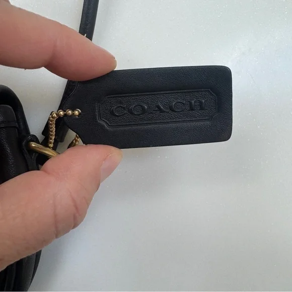 Coach Vintage Mini Watson Crossbody Black Leather Brass Turnlock